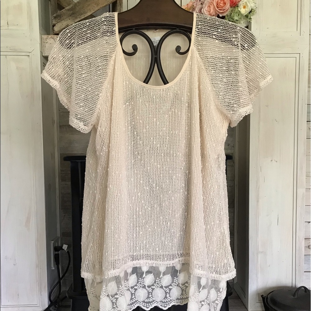 NWT Indigo Soul Short Sleeve Top